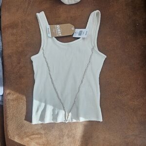Buckle Off-White Ribbed Tank Top